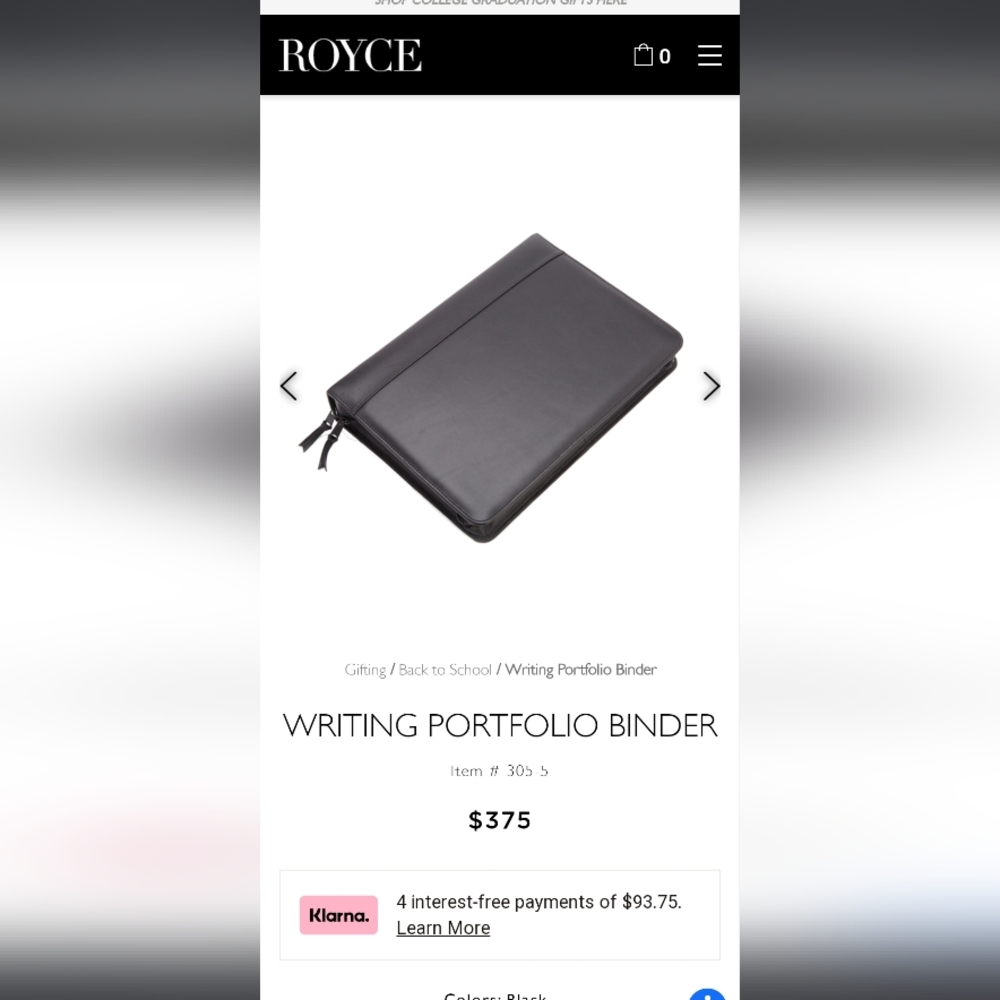 Royce leather portfolio binder